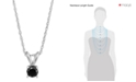 Macy's Black Diamond Round Pendant Necklace in 10k White Gold (1/6 ct. t.w.)